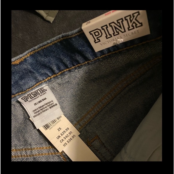 NEW PINK Brand high waisted raw hem denim shorts size 25. - Picture 4 of 10